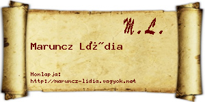 Maruncz Lídia névjegykártya
